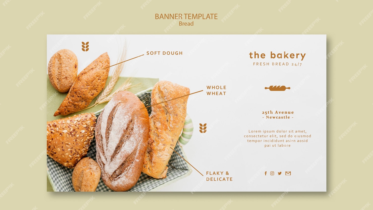 Free PSD | Always fresh bread banner template