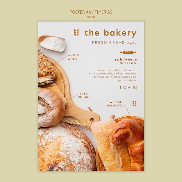 Always Fresh Bread Poster Template Free Psd File