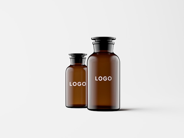 Amber glass apothecary jars mockup by anthony boyd graphics PSD file | Premium Download