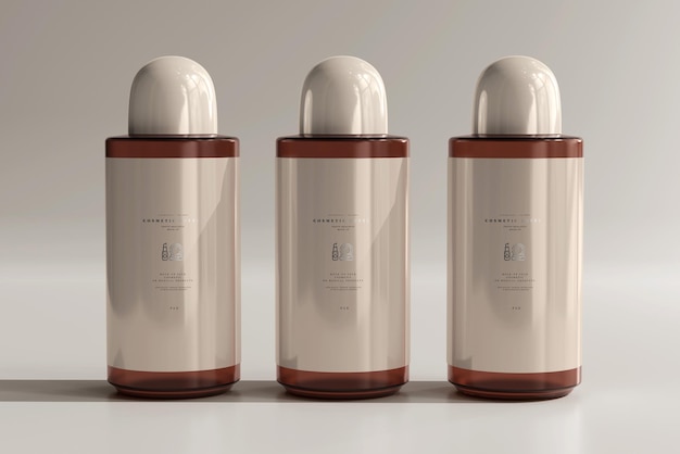 Download Premium PSD | Amber glass cosmetic bottle mockup