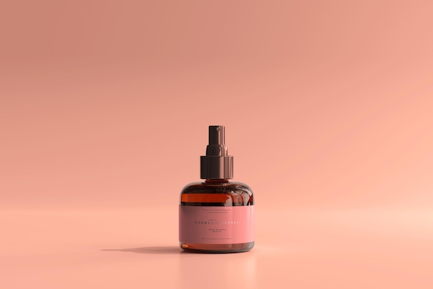 Download Premium Psd Amber Glass Cosmetic Spray Bottle Mockup