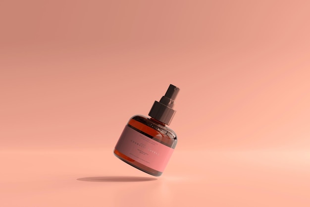 Download Free Psd Amber Glass Cosmetic Spray Bottle Mockup