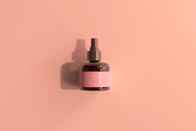 Download Premium Psd Amber Glass Cosmetic Spray Bottle Mockup