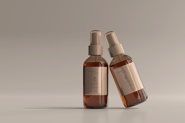 Download Free Psd Amber Glass Cosmetic Spray Bottle Mockup