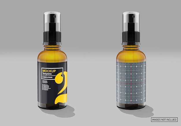 Download Premium Psd Amber Glass Dropper Bottle Mockup