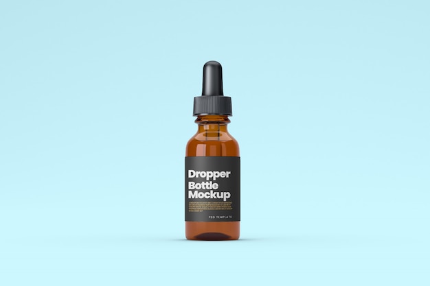 Download Amber glass dropper bottle mockup | Premium PSD File