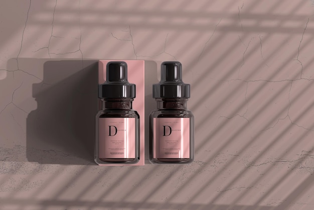 Download Free Psd Amber Glass Dropper Bottle With Box Mockup