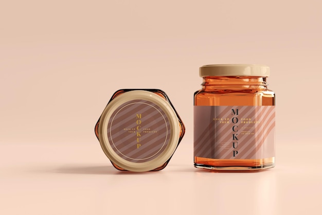 Download Free Psd Amber Glass Jar Mockup