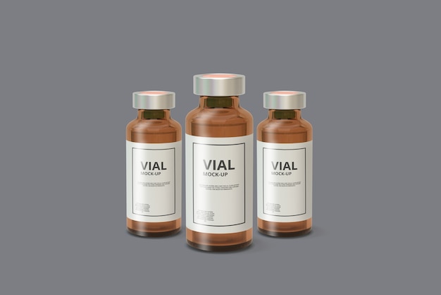 Download Amber medicine vial mockup | Premium PSD File