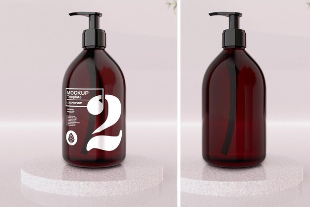 Download Premium Psd Amber Soap Bottle Mockup Design In 3d Rendering