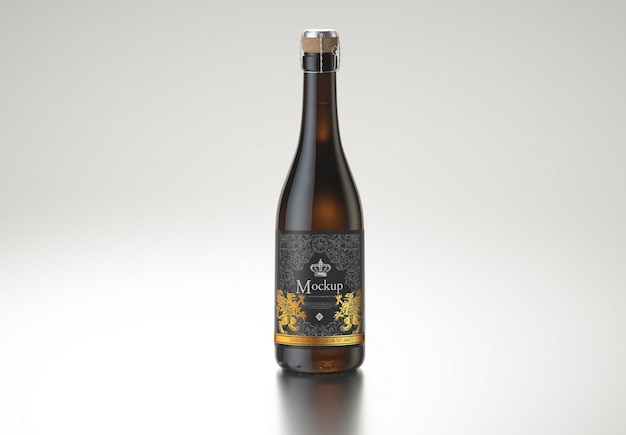 Download Premium Psd Amber Wine Bottle Mockup Design
