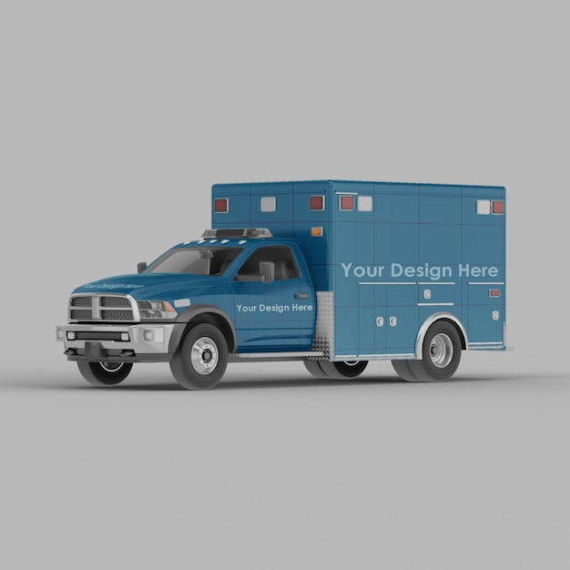 Download Premium Psd Ambulance Front Half Side View Mockup Isolated