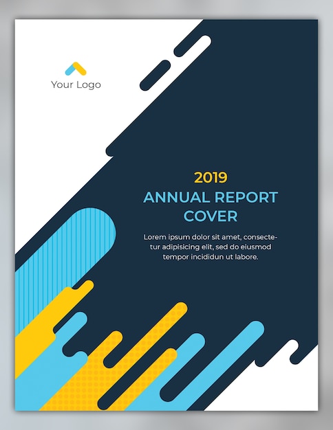 Premium PSD | Annual report cover design with rounded shapes