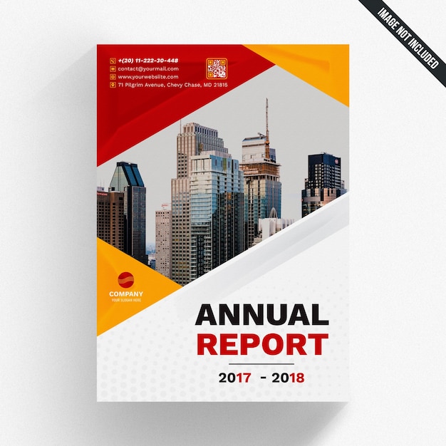 Download Annual report mockup with geometric shapes | Premium PSD File