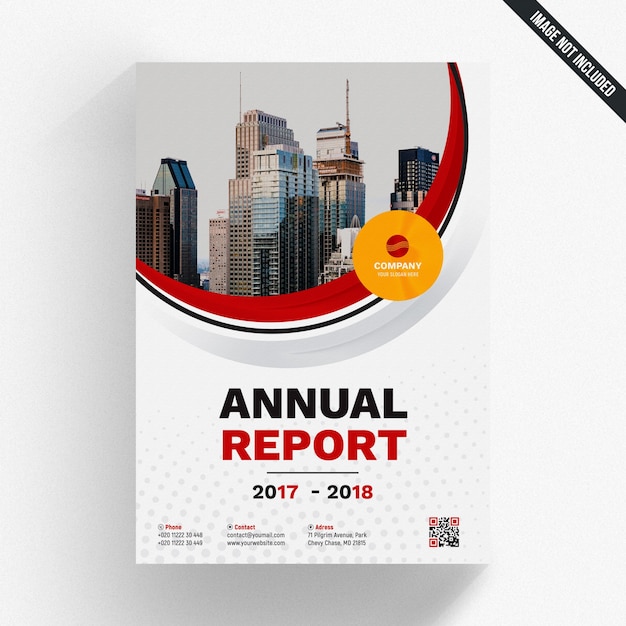 Premium PSD | Annual report mockup with round shapes