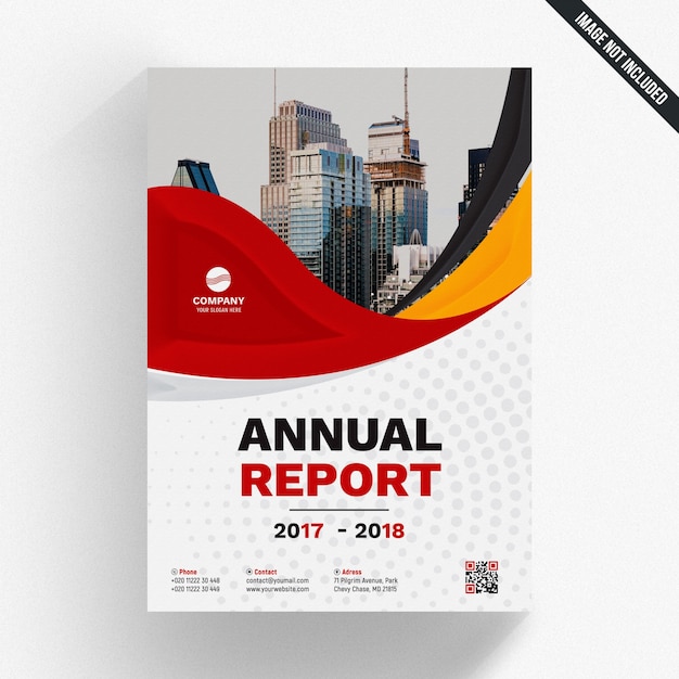 Download Annual report mockup with wavy shape | Premium PSD File