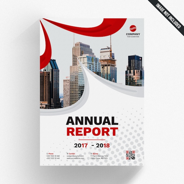 Download Premium PSD | Annual report template with wavy shapes