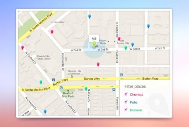 App Google maps template PSD file  Free Download