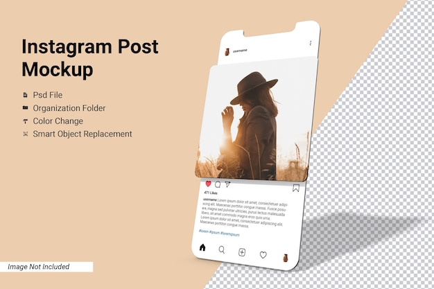 Download Premium PSD | App screen instagram post mockup isolated