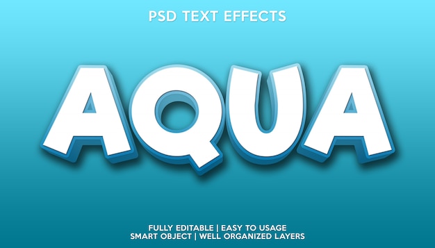 Download Aqua text effect | Premium PSD File