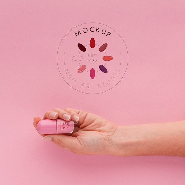 Download Free Psd Arrangement Of Nail Care Products With Mock Up
