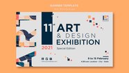 Free PSD Art Exhibition Concept Banner Template