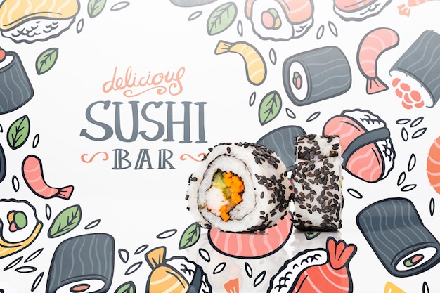 Disegni Artistici Per Il Sushi Bar Mock Up Psd Gratis