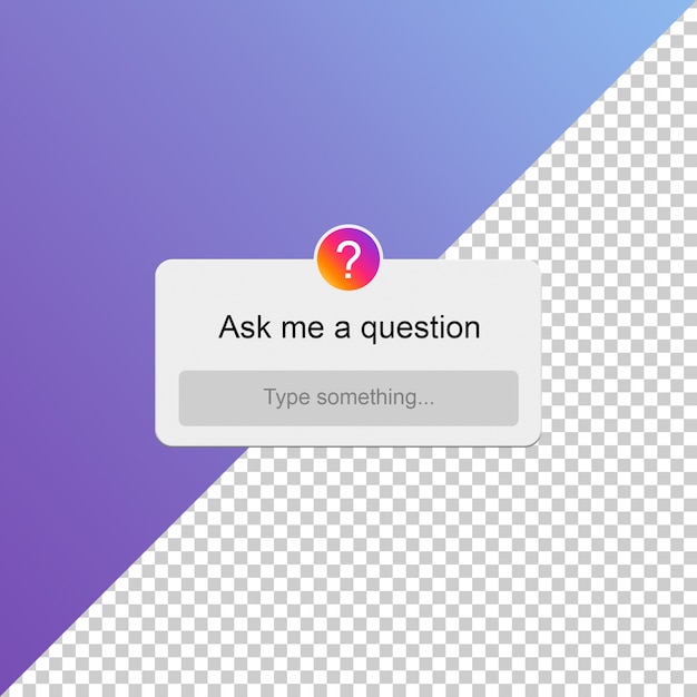 Download Premium PSD | Ask me a question form instagram rendering isolated