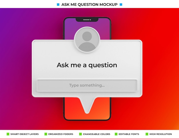 Download Premium Psd Ask Me A Question Instagram Filter Mockup Isolated On Phone Screen