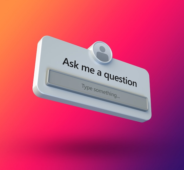 Download Premium Psd Ask Me A Question Interface Frame In A 3d Flat Design For Social Media Post