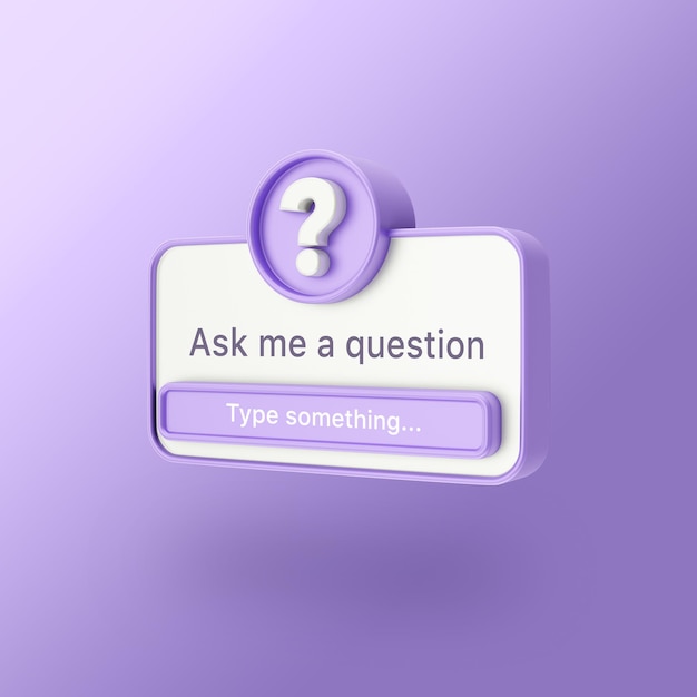 Premium PSD | Ask me a question interface frame in a 3d flat design for ...