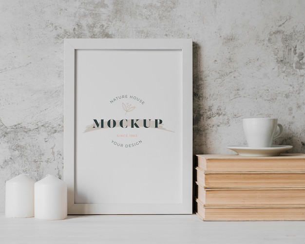 Free PSD | Assortment with mock-up frame indoors