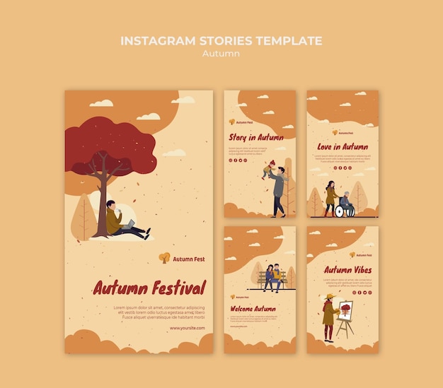 Download Free PSD | Autumn concept instagram stories template