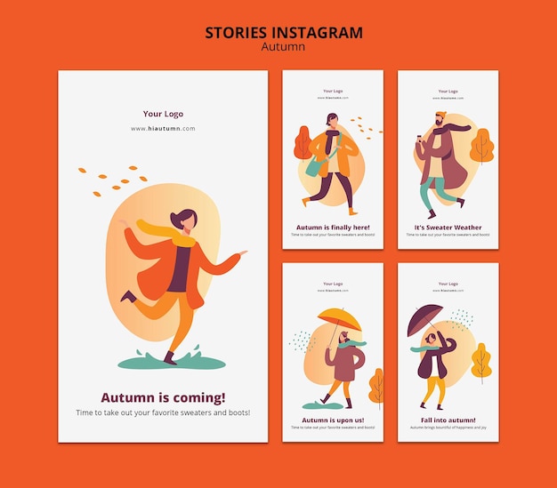 Download Free PSD | Autumn concept instagram stories template