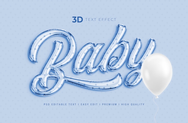 Download Baby 3d text style effect mockup | Premium PSD File