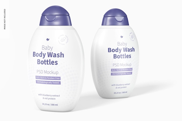 Download Free Psd Baby Body Wash Bottles Mockup