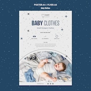 Free PSD Baby Clothes Template Poster