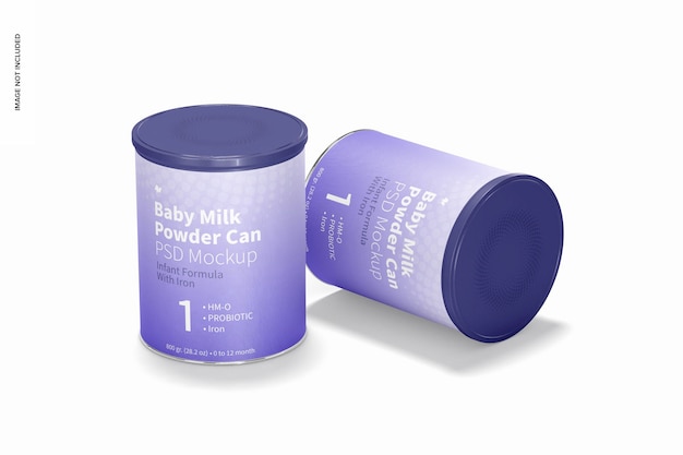 Download Free Psd Baby Milk Powder Can Mockup Perspective