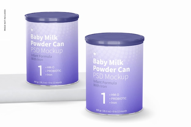 Download Free Psd Baby Milk Powder Can Psd Mockup Front View