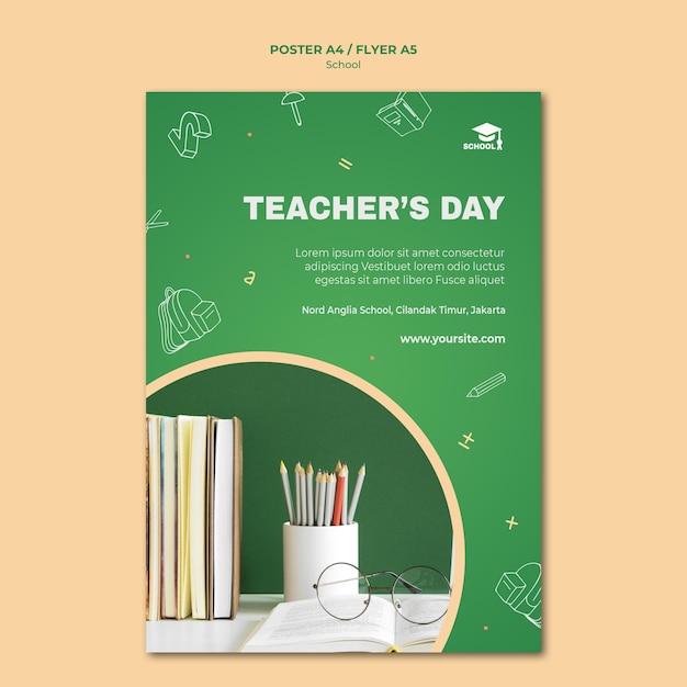 Free PSD | Back to school ad poster template