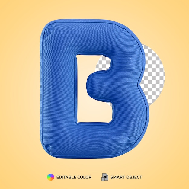 Premium PSD | Back To School Concept Alphabet Pillow Letter B Shape