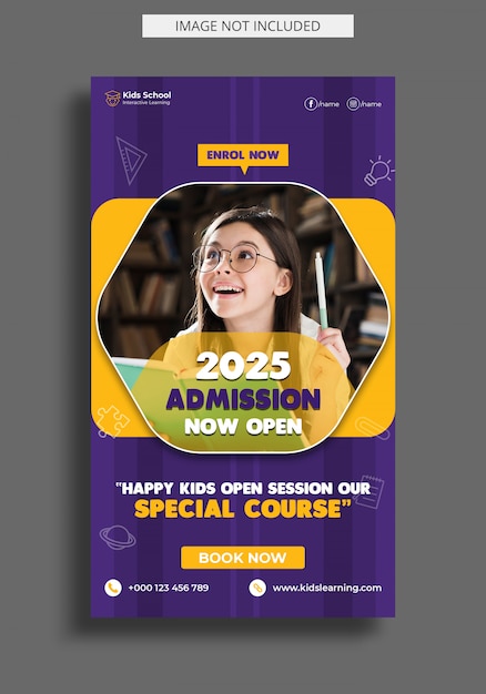 Back to school instagram story template Premium Psd