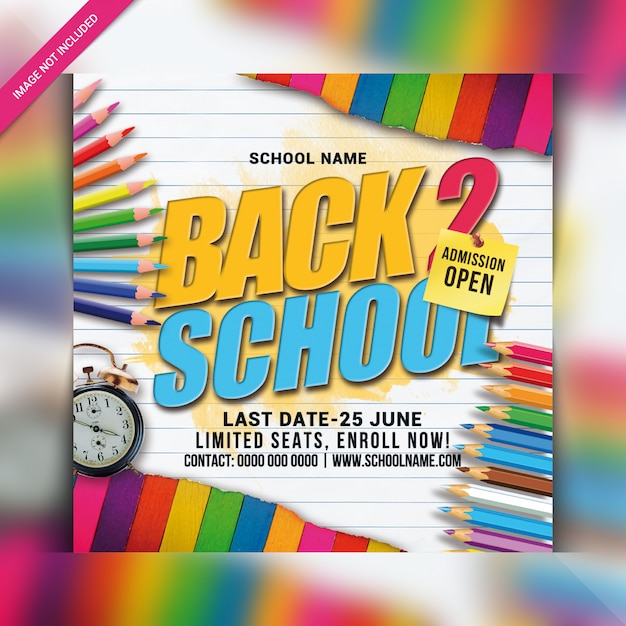 Premium PSD | Back to school party flyer