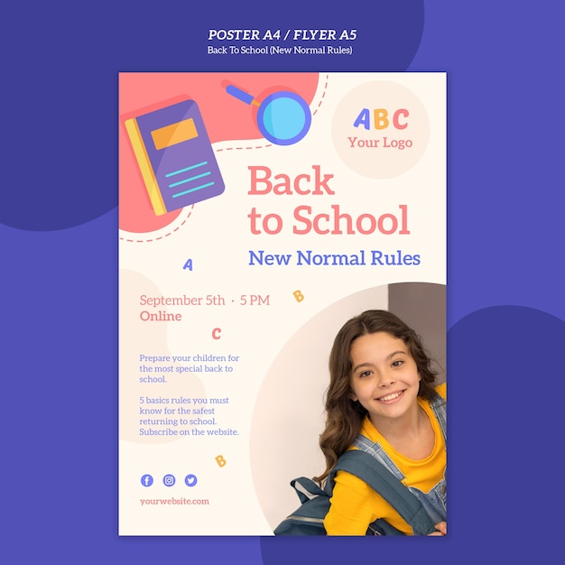 Free Psd Back To School Poster Template