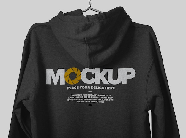 Back view of hoodie mockup design isolated Premium Psd