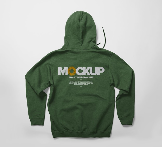 Premium PSD Back view of hoodie  mockup design  isolated