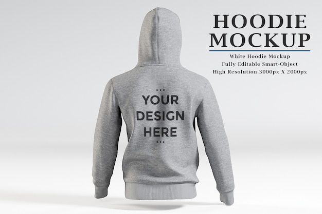Download Premium PSD | Back view hoodie mockup isolated