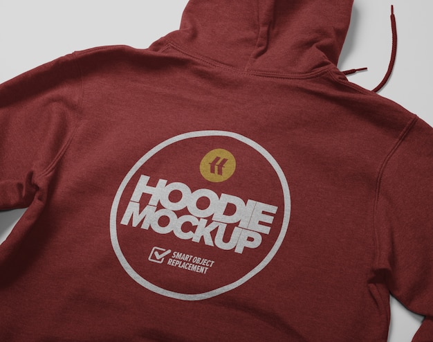 Premium PSD | Back view of hoodie mockup isolated