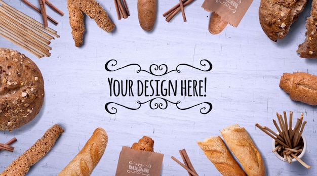 Download Bakery mockup - bread and paper packaging | Premium PSD File