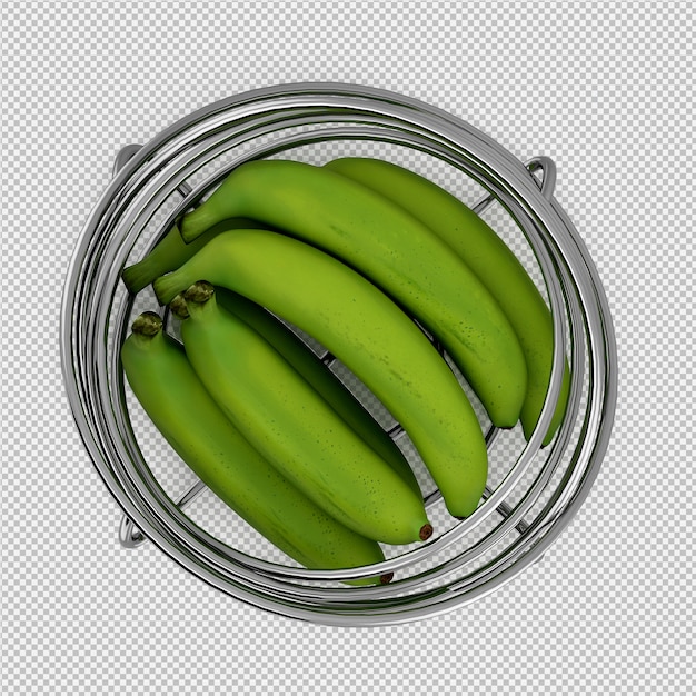  Banana  3d render  PSD file Premium Download